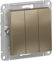 Выключатель без рамки Systeme Electric AtlasDesign 3-кл. шампань картинка